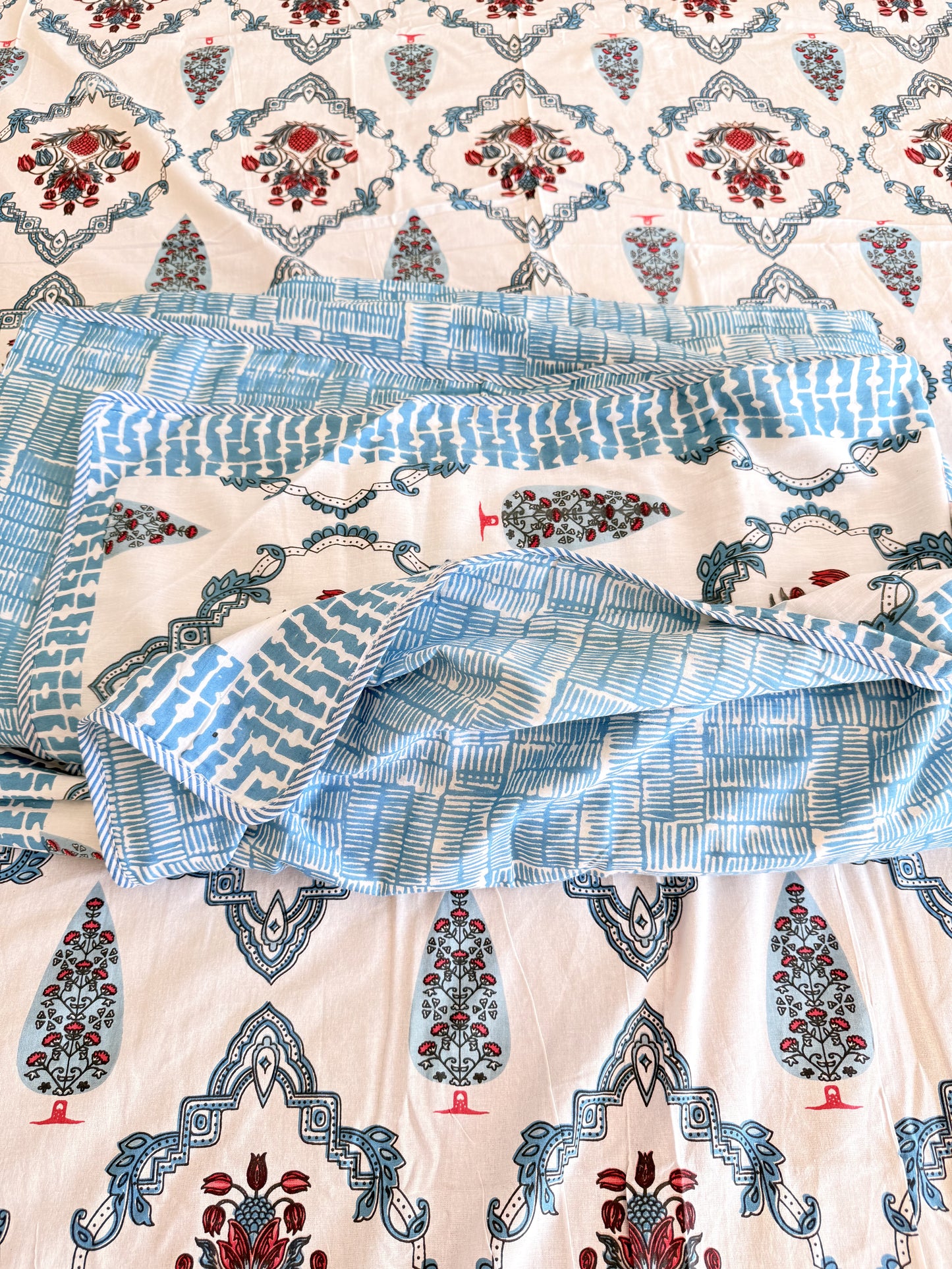 Blue Double Dohar and Double Bedsheet Set