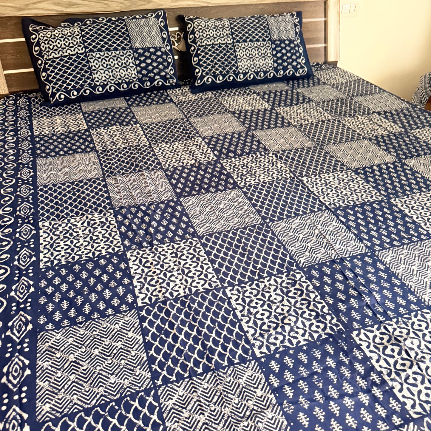 Square Cotton Indigo Bedsheet