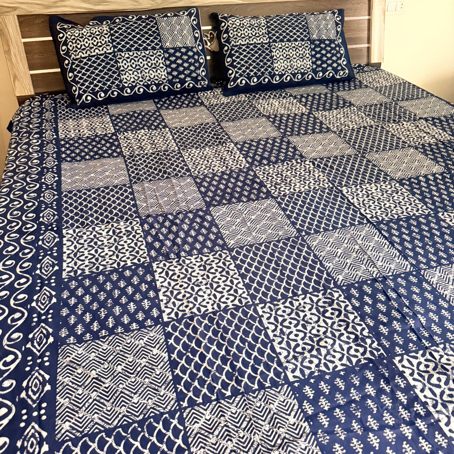 Square Cotton Indigo Bedsheet