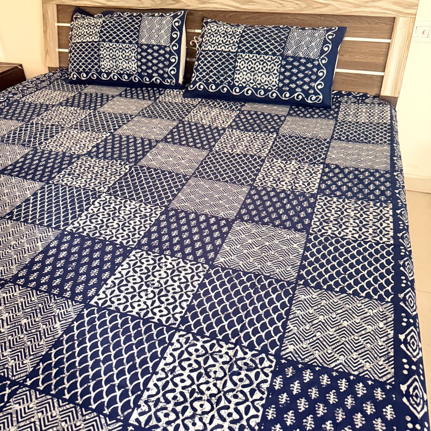 Square Cotton Indigo Bedsheet