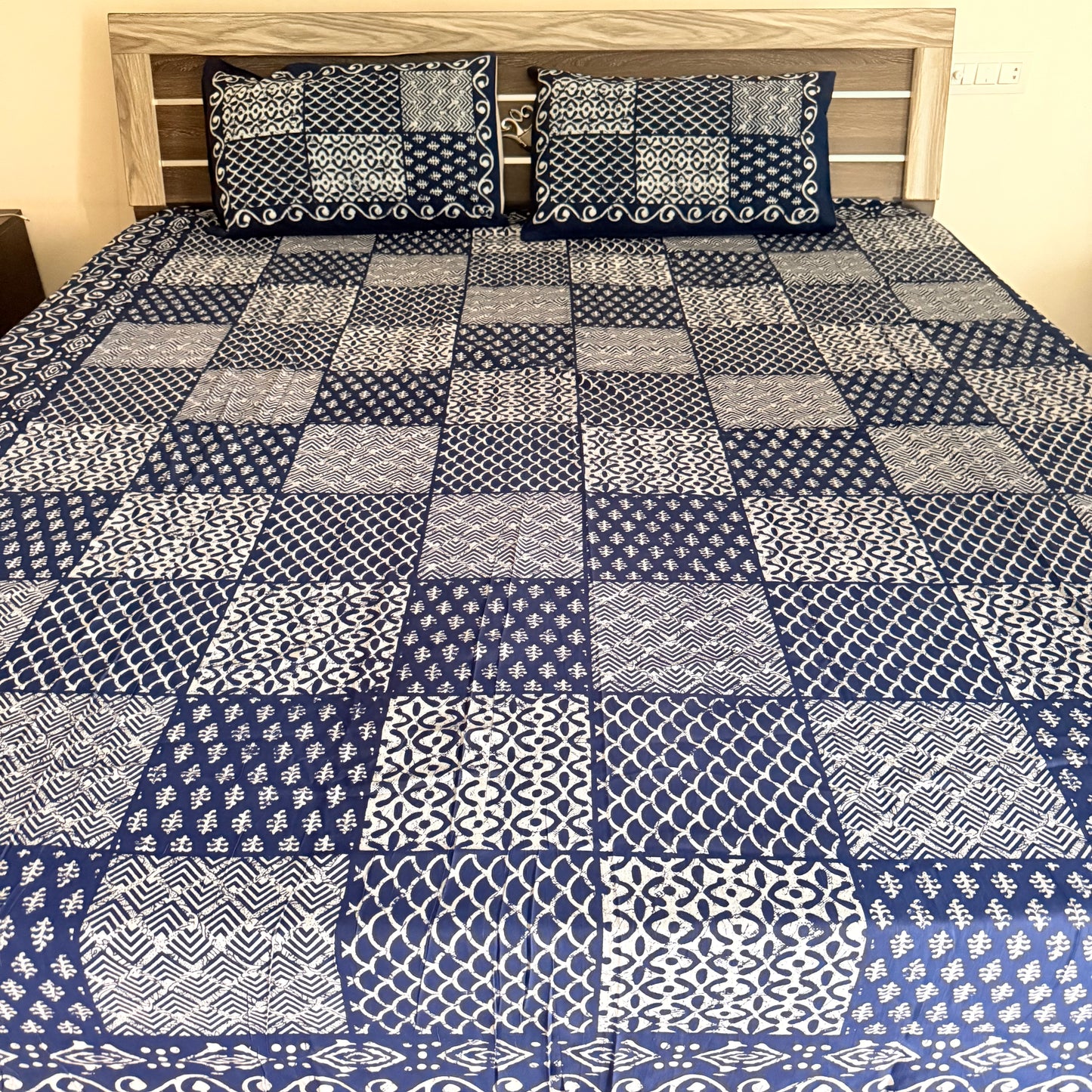 Square Cotton Indigo Bedsheet