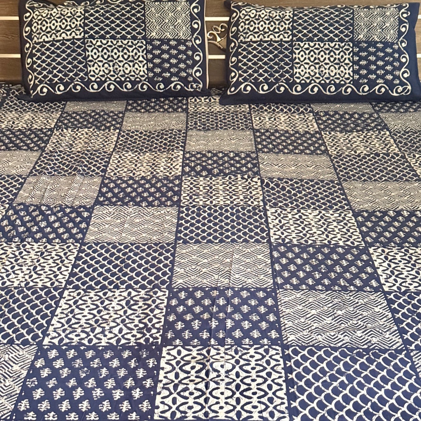 Square Cotton Indigo Bedsheet