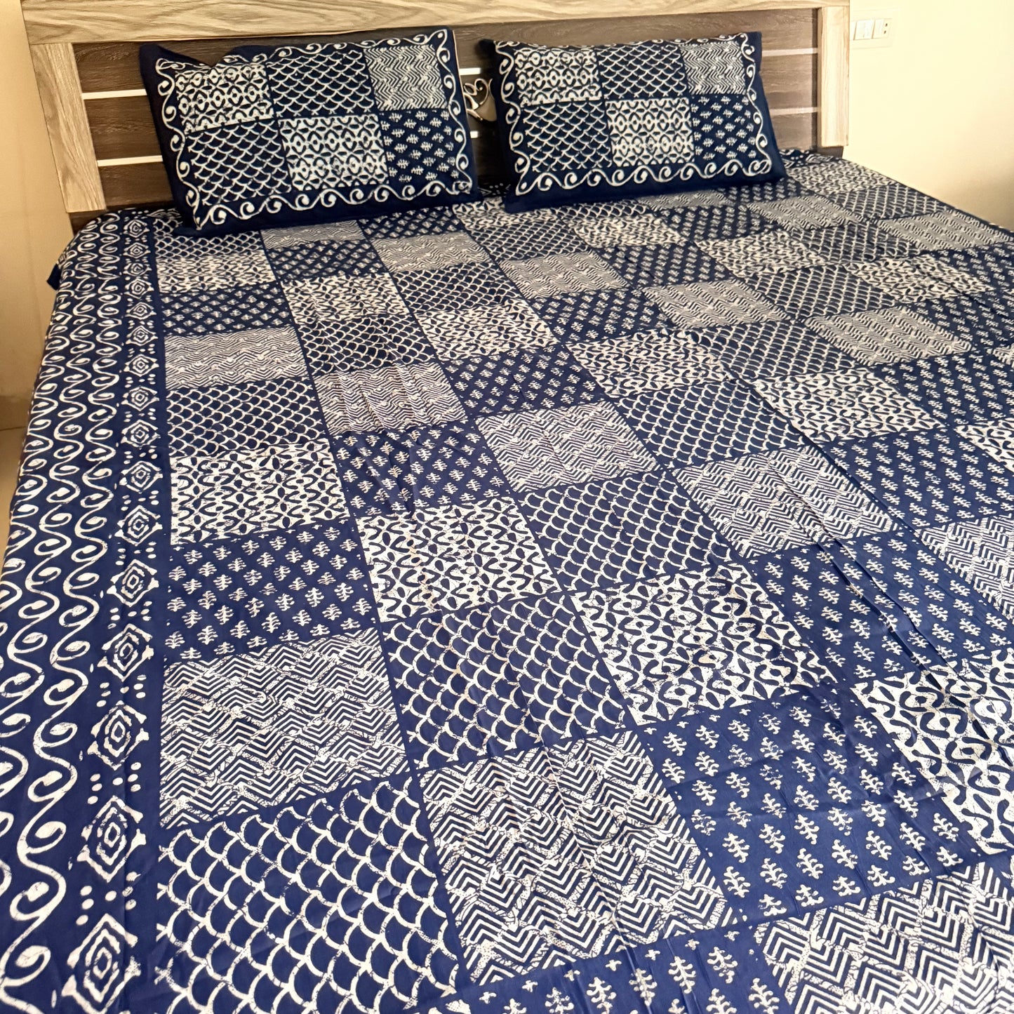 Square Cotton Indigo Bedsheet