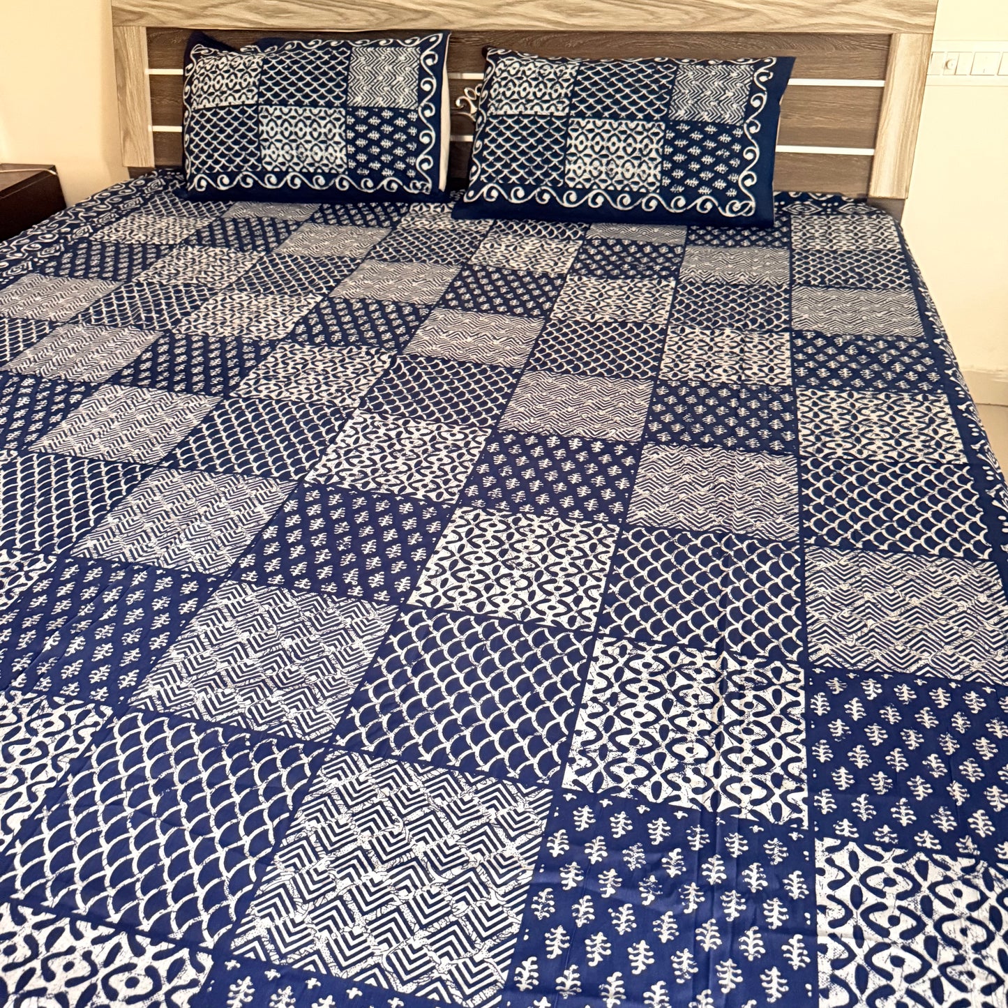 Square Cotton Indigo Bedsheet