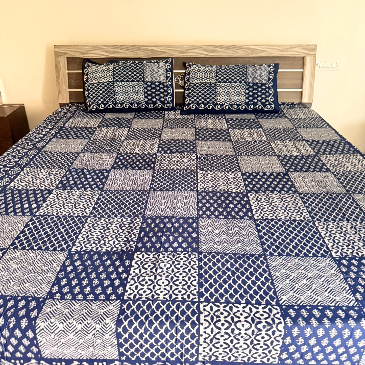 Square Cotton Indigo Bedsheet