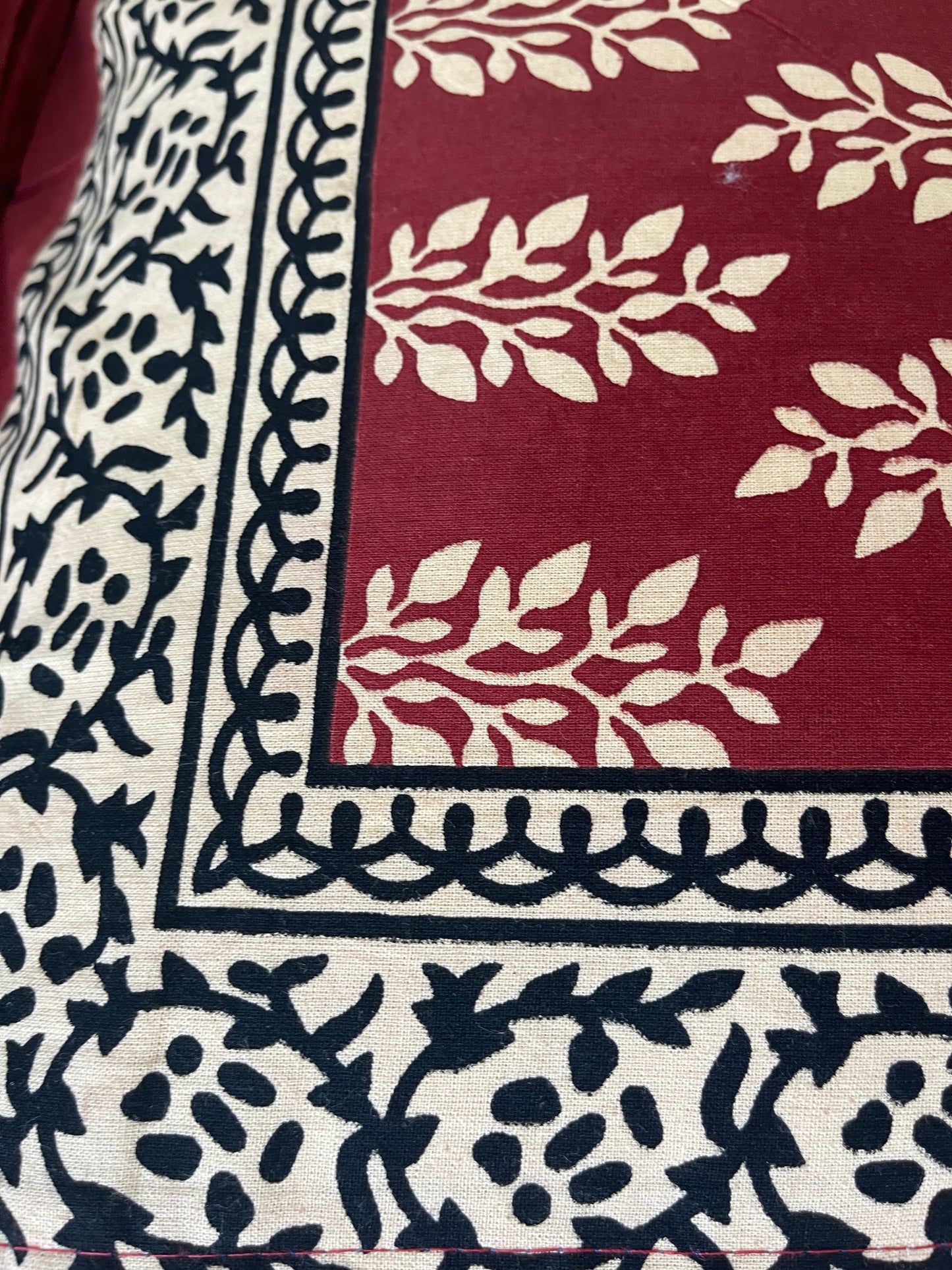Red and Gold Barmeri Print Double Bedsheet with 2 Pillow Covers