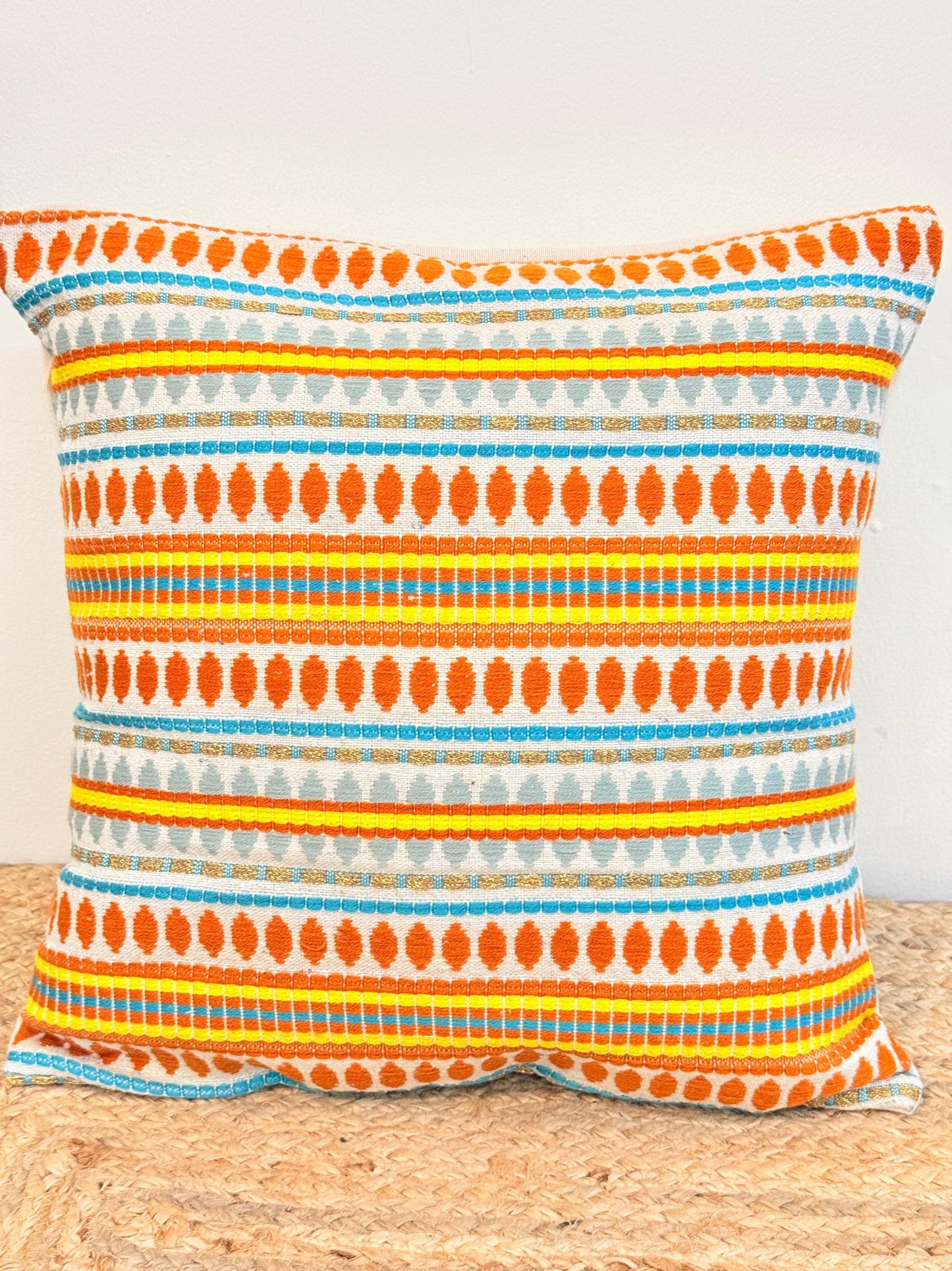 Orange Decorative Jacquard Cushion Cover – Stylish Home Décor Accent for Living Spaces