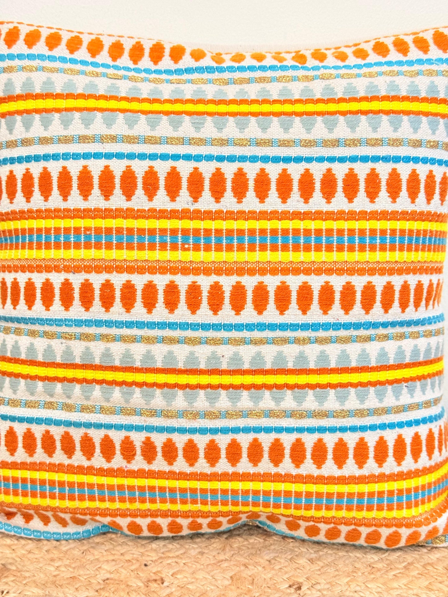 Orange Decorative Jacquard Cushion Cover – Stylish Home Décor Accent for Living Spaces