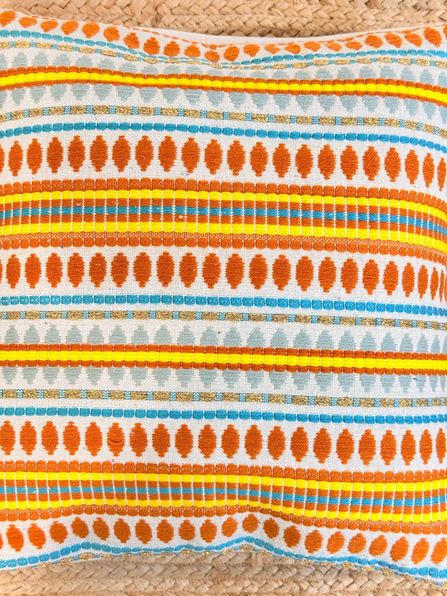 Orange Decorative Jacquard Cushion Cover – Stylish Home Décor Accent for Living Spaces