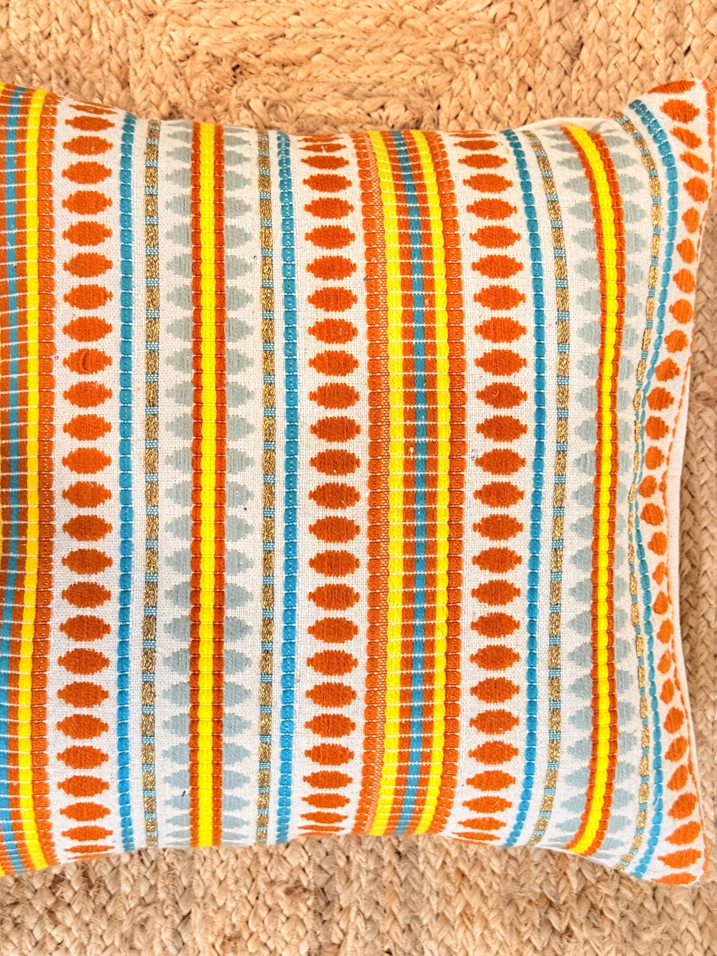 Orange Decorative Jacquard Cushion Cover – Stylish Home Décor Accent for Living Spaces