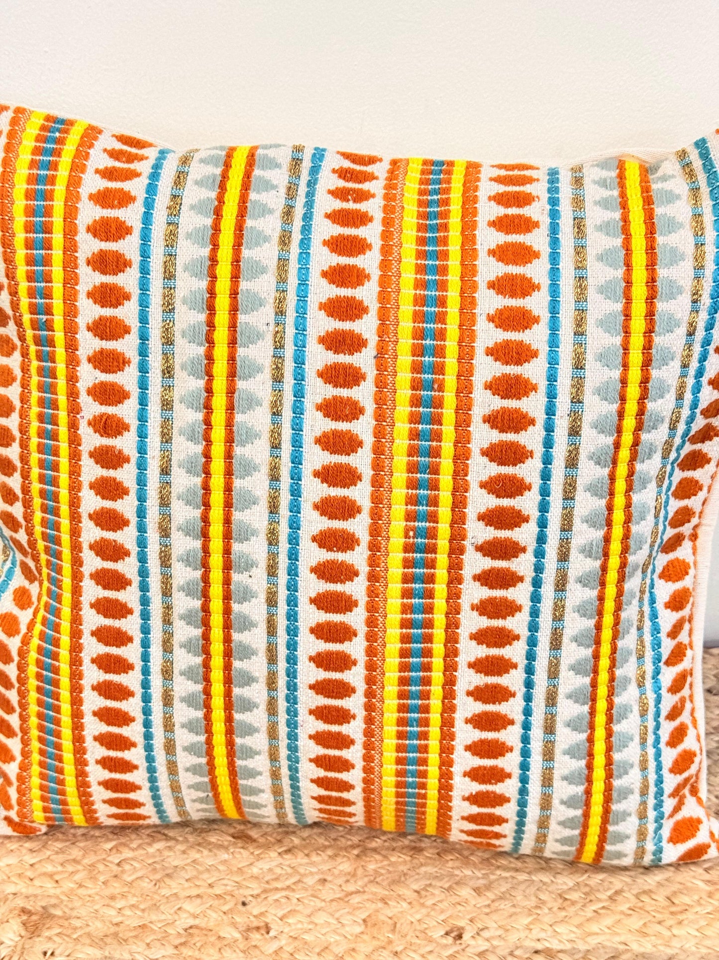 Orange Decorative Jacquard Cushion Cover – Stylish Home Décor Accent for Living Spaces
