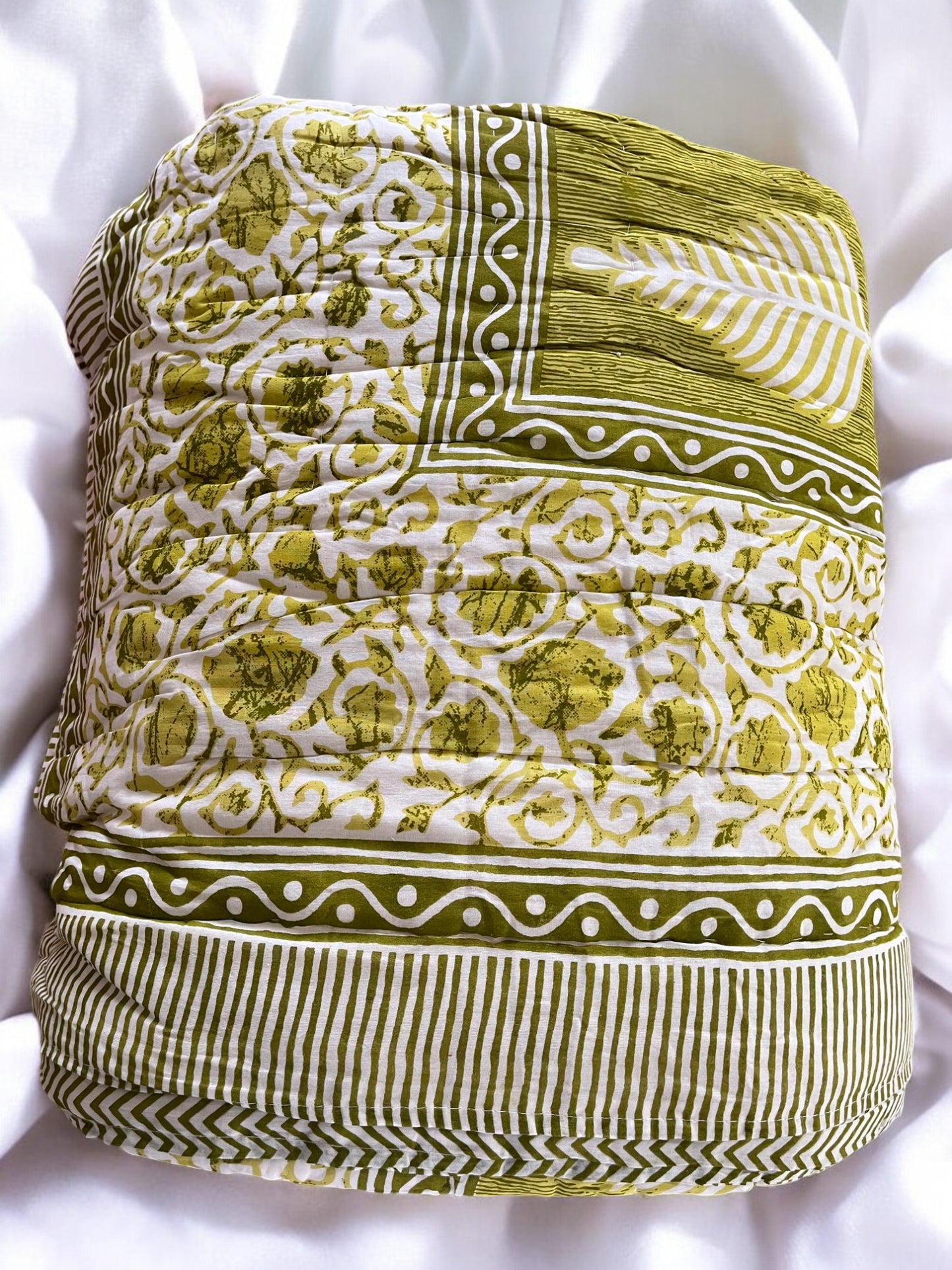 Sea Green Floral Double Reversible Quilt