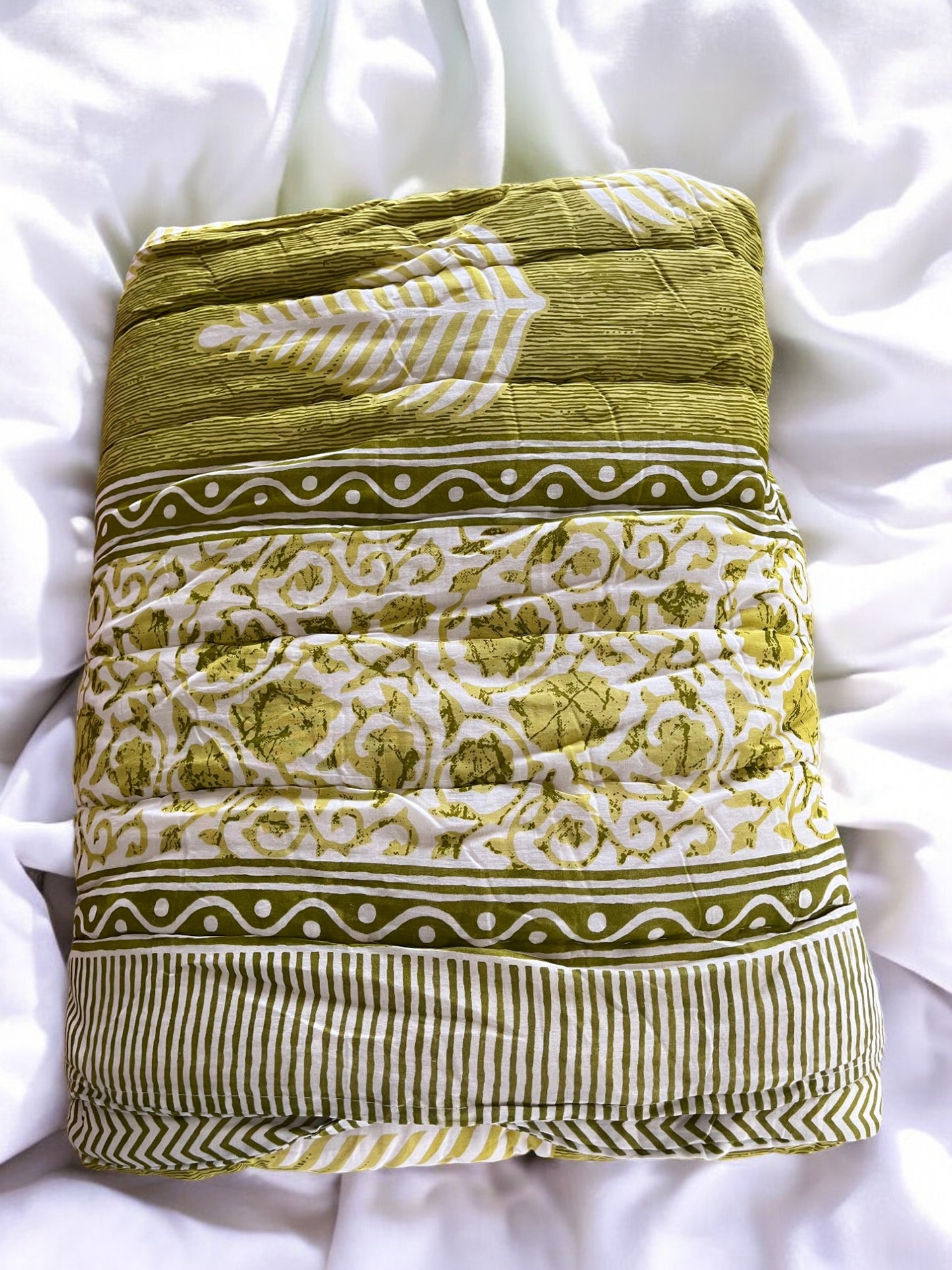 Sea Green Floral Double Reversible Quilt