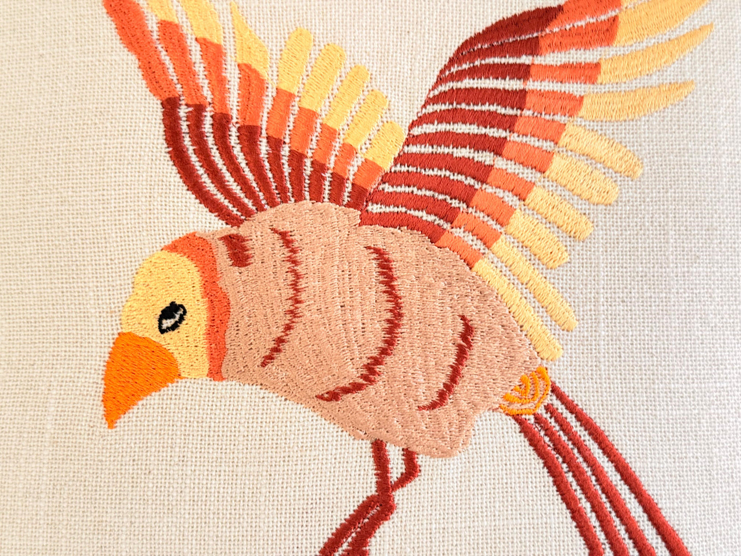 Boho Frill Bird Decorative Cushion Cover – Embroidered Throw Pillow for Cozy Home Décor