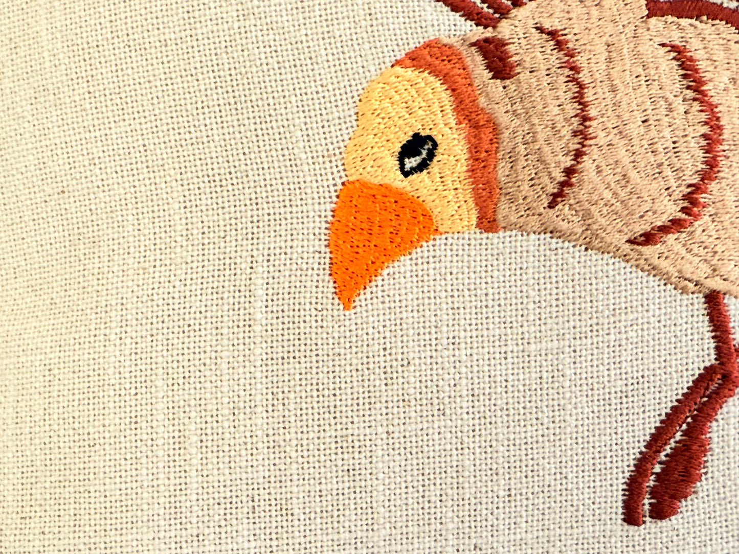 Boho Frill Bird Decorative Cushion Cover – Embroidered Throw Pillow for Cozy Home Décor