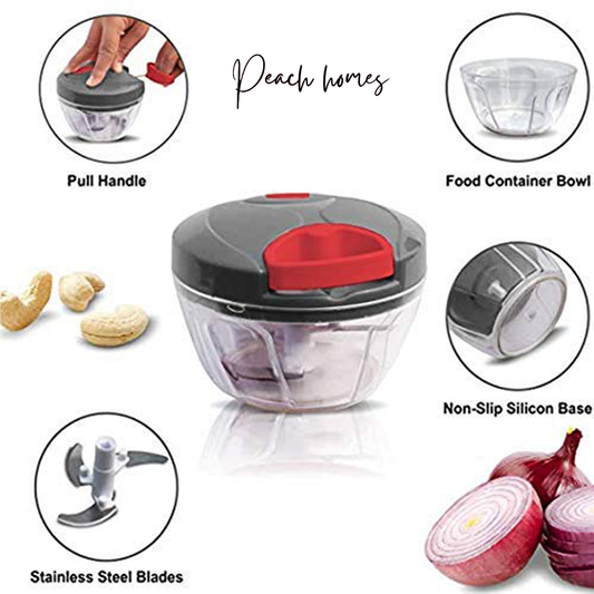 Plastic Compact Vegetable Chopper (450 ml) – BPA-Free, Easy to Use, Stainless Steel Blades for Effortless Chopping