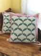 Green and Pink Handblock Cushion Covers – Set of 2