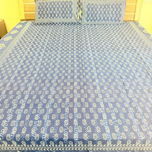 Summer Indigo Cotton Bedsheets