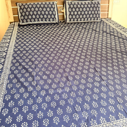Preety Cotton Indigo Bedsheet