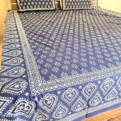 Preety Cotton Indigo Bedsheet
