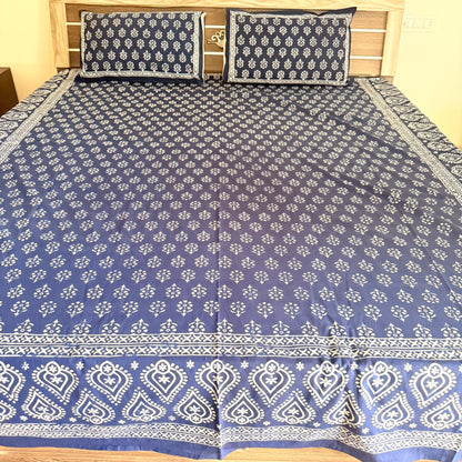Preety Cotton Indigo Bedsheet