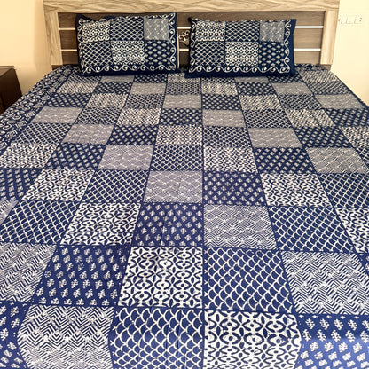 Square Cotton Indigo Bedsheet