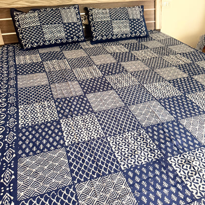 Square Cotton Indigo Bedsheet