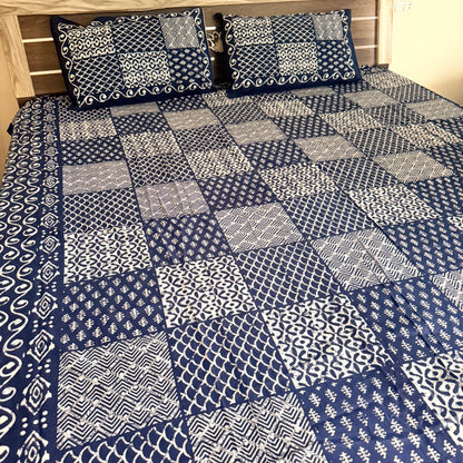 Square Cotton Indigo Bedsheet