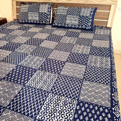 Square Cotton Indigo Bedsheet