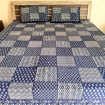 Square Cotton Indigo Bedsheet