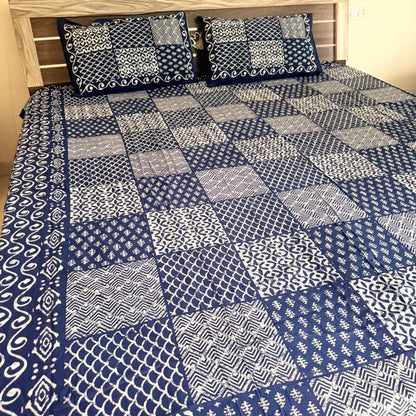 Square Cotton Indigo Bedsheet