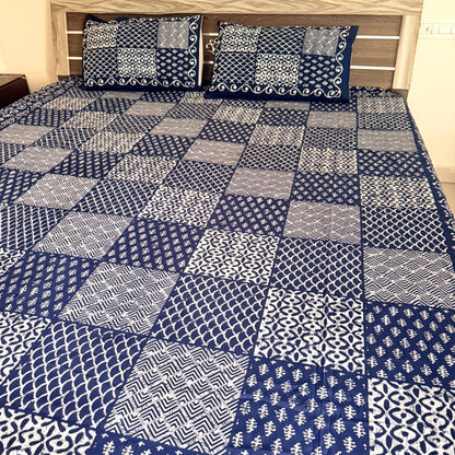 Square Cotton Indigo Bedsheet