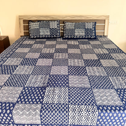 Square Cotton Indigo Bedsheet