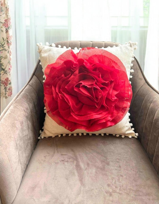 RED ROSE CUSHION COVER