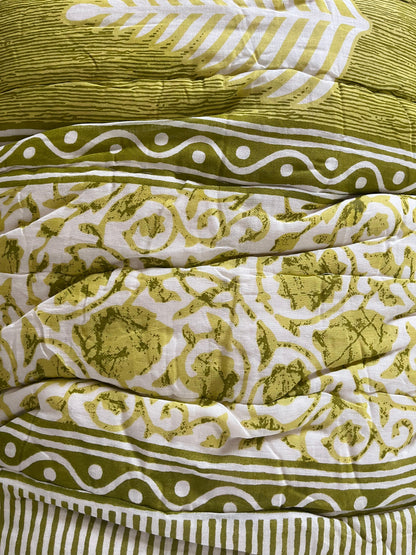 Sea Green Floral Double Reversible Quilt