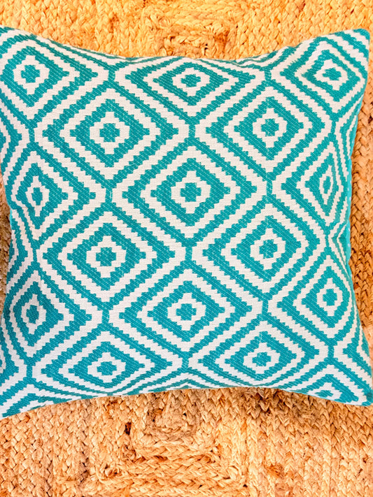 Blue Embroidery Jacquard Cotton Cushion Covers – Elegant Decorative Throw Pillow Covers
