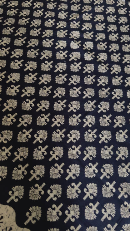 Blooming Blue Cotton Indigo Bedsheet